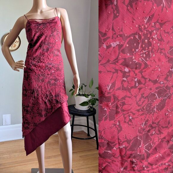 Vintage 90s Y2K Positive Attitude Midi Dress Whimsygoth Glitter Fairycore 8P - Picture 1 of 11